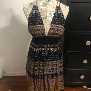 Sexy Boho Plunge Mini Dress